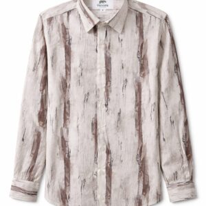 Beige & Brown Abstract Printed Cotton Shirt
