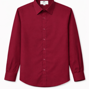 MAROON REGULAR FIT PLAIN SHIRT