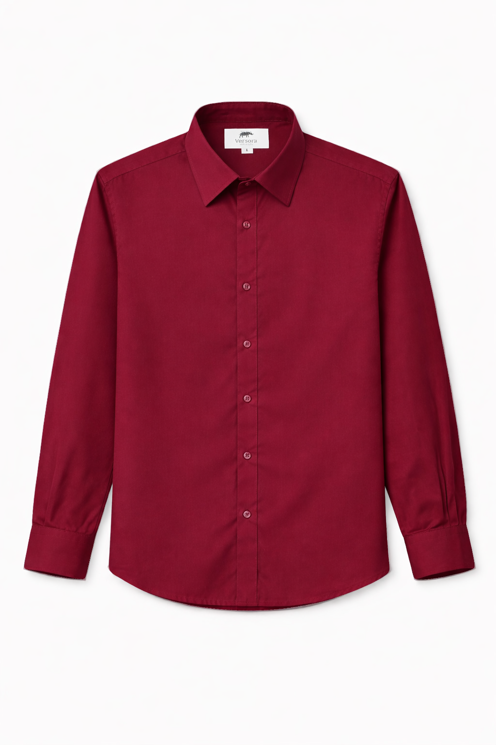 MAROON REGULAR FIT PLAIN SHIRT