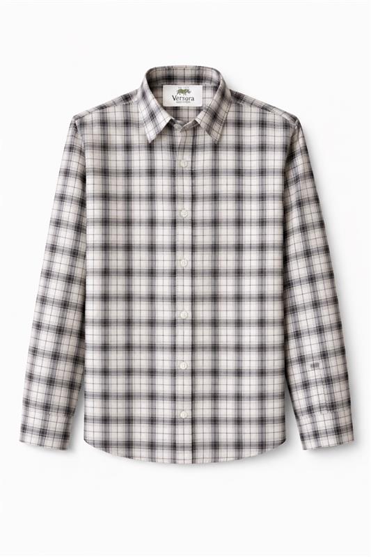 White & Black Plaid Shirt