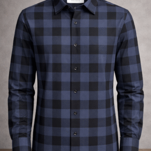 Blue and Black Regular Fit Checked Print Shirt